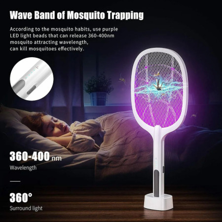 Weidasi WD-979 Electric Fly Mosquitoes Bat Insect Racket With LED Light