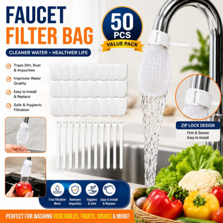 50Pcs Anti-splash Cotton Thickened Filter High-density Universal Faucet Filter (with 4 pcs T-strap)