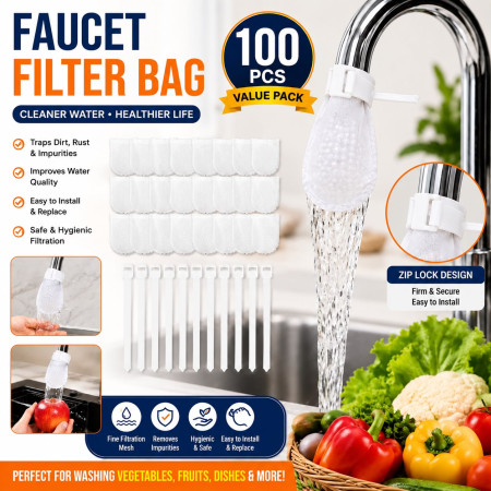 100Pcs Anti-splash Cotton Thickened Filter High-density Universal Faucet Filter (with 4 pcs T-strap)-0941
