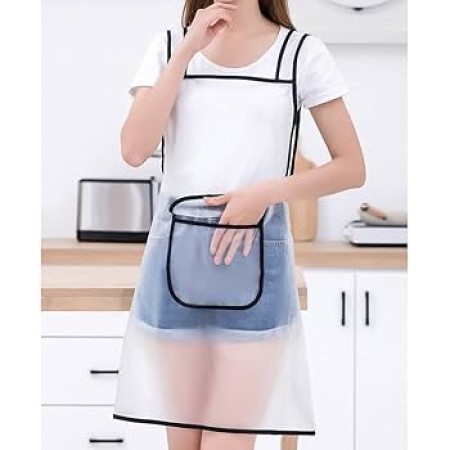 Korean Kitchen Apron Waterproof Transparent Ladies Men (Cook anything.)